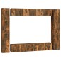 Set Mobili Porta TV 10 pz Rovere Fumo in Legno Multistrato Set Mobili Porta TV 10 pz Rovere Fumo in Legno Multistrato