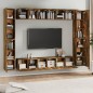 Set Mobili Porta TV 10 pz Rovere Fumo in Legno Multistrato Set Mobili Porta TV 10 pz Rovere Fumo in Legno Multistrato