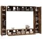 Set Mobili Porta TV 10 pz Rovere Fumo in Legno Multistrato Set Mobili Porta TV 10 pz Rovere Fumo in Legno Multistrato