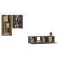 Set di Mobili Porta TV 4 pz Rovere Fumo in Legno Multistrato Set di Mobili Porta TV 4 pz Rovere Fumo in Legno Multistrato