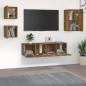Set di Mobili Porta TV 5 pz Rovere Fumo in Legno Multistrato Set di Mobili Porta TV 5 pz Rovere Fumo in Legno Multistrato