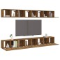 Mobili TV 8 pz Rovere Fumo 60x30x30 cm in Legno Ingegnerizzato Mobili TV 8 pz Rovere Fumo 60x30x30 cm in Legno Ingegnerizzato
