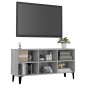 Mobile TV con Gambe in Metallo Grigio Sonoma 103,5x30x50 cm