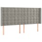 Testiera ad Orecchio Grigio Chiaro 183x16x118/128 cm in Velluto Testiera ad Orecchio Grigio Chiaro 183x16x118/128 cm in Velluto