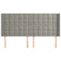 Testiera ad Orecchio Grigio Chiaro 183x16x118/128 cm in Velluto Testiera ad Orecchio Grigio Chiaro 183x16x118/128 cm in Velluto