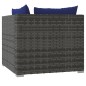 vidaXL Divano a 2 Posti con Cuscini in Polyrattan Grigio vidaXL Divano a 2 Posti con Cuscini in Polyrattan Grigio