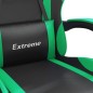 Sedia da Gaming Girevole con Poggiapiedi Nero Verde Similpelle Sedia da Gaming Girevole con Poggiapiedi Nero Verde Similpelle
