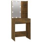 vidaXL Toeletta con LED e Armadietto Rovere Fumo in Legno Multistrato vidaXL Toeletta con LED e Armadietto Rovere Fumo in Legno Multistrato