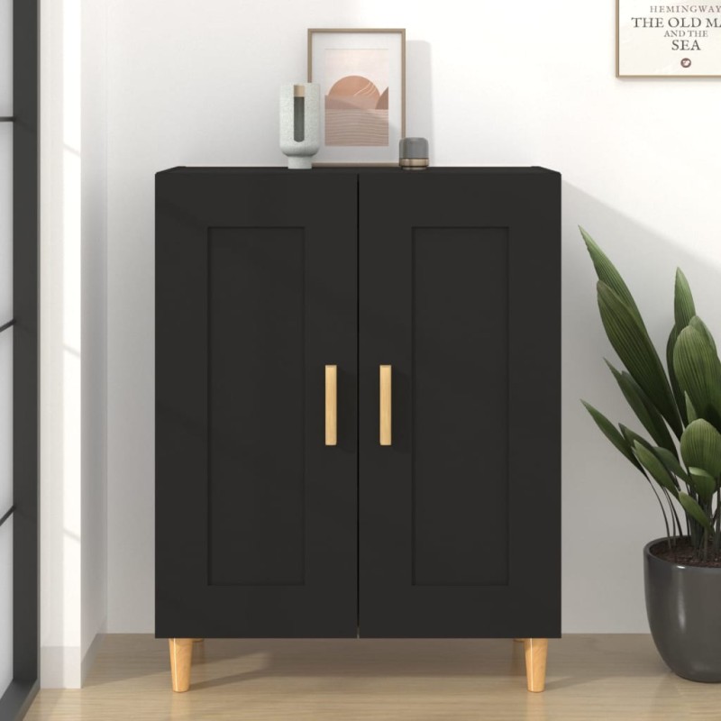 Credenza Nera 69,5x34x90 cm in Legno Multistrato Credenza Nera 69,5x34x90 cm in Legno Multistrato