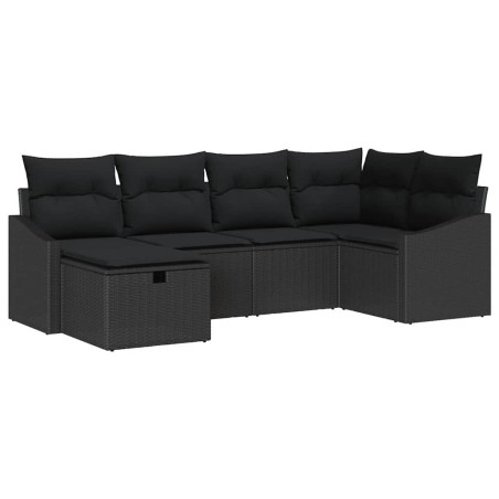 vidaXL Set Divano da Giardino 6 pcs Nero 55 x 62 x 69 cm Poly Rattan