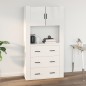Armadietto a Muro Bianco Lucido 80x33x80 cm Legno Multistrato Armadietto a Muro Bianco Lucido 80x33x80 cm Legno Multistrato