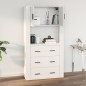 Armadietto a Muro Bianco Lucido 80x33x80 cm Legno Multistrato Armadietto a Muro Bianco Lucido 80x33x80 cm Legno Multistrato