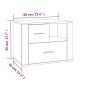 vidaXL Comodino Rovere Sonoma 60x36x45 cm in Legno Multistrato