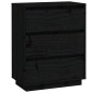 Credenza Nera 60x34x75 cm in Legno Massello di Pino Credenza Nera 60x34x75 cm in Legno Massello di Pino