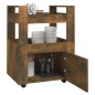 Carrello da Cucina rovere fumo 60x45x80 cm Legno Multistrato Carrello da Cucina rovere fumo 60x45x80 cm Legno Multistrato