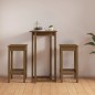 Set da Bar 3 pz Miele in Legno Massello di Pino Set da Bar 3 pz Miele in Legno Massello di Pino