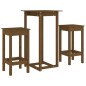 Set da Bar 3 pz Miele in Legno Massello di Pino Set da Bar 3 pz Miele in Legno Massello di Pino