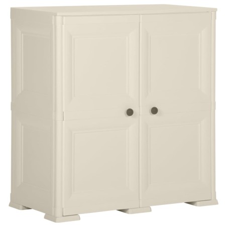 Armadietto in Plastica 79x43x85,5 cm Effetto Legno Vaniglia
