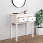 Tavolo Consolle Bianco 70x35x75 cm in Legno Massello di Pino Tavolo Consolle Bianco 70x35x75 cm in Legno Massello di Pino