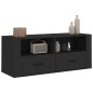 Mobile Porta TV Nero 100x35x40 cm in Legno Multistrato Mobile Porta TV Nero 100x35x40 cm in Legno Multistrato