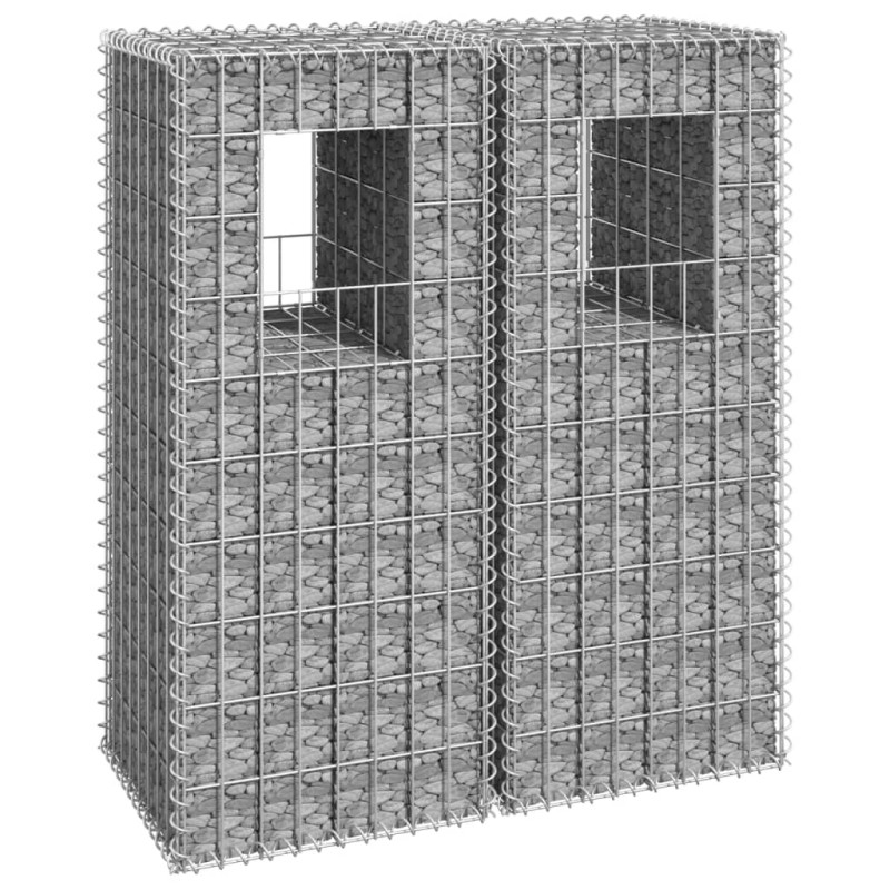 Cesti a Gabbione a Torre 2 pz 40x40x100 cm in Ferro Cesti a Gabbione a Torre 2 pz 40x40x100 cm in Ferro