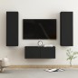 vidaXL Set di Mobili Porta TV 3 pz Nero in Legno Multistrato vidaXL Set di Mobili Porta TV 3 pz Nero in Legno Multistrato