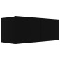 vidaXL Set di Mobili Porta TV 3 pz Nero in Legno Multistrato vidaXL Set di Mobili Porta TV 3 pz Nero in Legno Multistrato