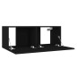 vidaXL Set di Mobili Porta TV 3 pz Nero in Legno Multistrato vidaXL Set di Mobili Porta TV 3 pz Nero in Legno Multistrato