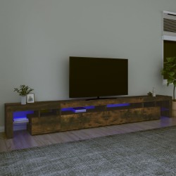 vidaXL Mobile Porta TV con Luci LED Rovere Fumo 290x36,5x40 cm