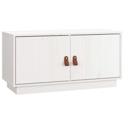 Mobile Porta TV Bianco 80x34x40 cm in Legno Massello di Pino