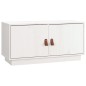 Mobile Porta TV Bianco 80x34x40 cm in Legno Massello di Pino