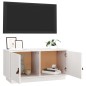 Mobile Porta TV Bianco 80x34x40 cm in Legno Massello di Pino