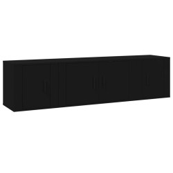 Set Mobili Porta TV 3 pz Nero in Legno Multistrato