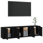 Set Mobili Porta TV 3 pz Nero in Legno Multistrato Set Mobili Porta TV 3 pz Nero in Legno Multistrato