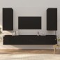 Set Mobili Porta TV 6 pz Nero in Legno Multistrato Set Mobili Porta TV 6 pz Nero in Legno Multistrato