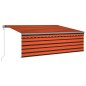 Tenda Automatica Parasole Sensore Vento LED 4x3m ArancioMarrone Tenda Automatica Parasole Sensore Vento LED 4x3m ArancioMarrone