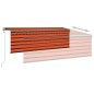 Tenda Automatica Parasole Sensore Vento LED 4x3m ArancioMarrone Tenda Automatica Parasole Sensore Vento LED 4x3m ArancioMarrone