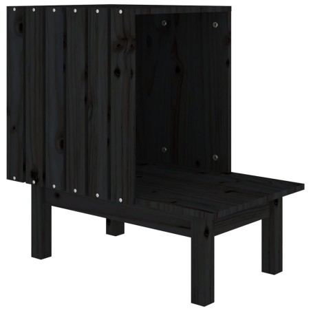 Casetta per Gatti Nera 60x36x60 cm in Legno Massello di Pino