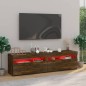 vidaXL Mobile Porta TV con Luci LED 2pz Rovere Fumo 75x35x40 cm vidaXL Mobile Porta TV con Luci LED 2pz Rovere Fumo 75x35x40 cm