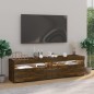 vidaXL Mobile Porta TV con Luci LED 2pz Rovere Fumo 75x35x40 cm vidaXL Mobile Porta TV con Luci LED 2pz Rovere Fumo 75x35x40 cm