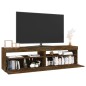 vidaXL Mobile Porta TV con Luci LED 2pz Rovere Fumo 75x35x40 cm vidaXL Mobile Porta TV con Luci LED 2pz Rovere Fumo 75x35x40 cm