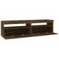 vidaXL Mobile Porta TV con Luci LED 2pz Rovere Fumo 75x35x40 cm vidaXL Mobile Porta TV con Luci LED 2pz Rovere Fumo 75x35x40 cm