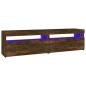 vidaXL Mobile Porta TV con Luci LED 2pz Rovere Fumo 75x35x40 cm vidaXL Mobile Porta TV con Luci LED 2pz Rovere Fumo 75x35x40 cm