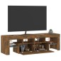 Mobile Porta TV con Luci LED Rovere Fumo 60x38,5x48 cm Mobile Porta TV con Luci LED Rovere Fumo 60x38,5x48 cm
