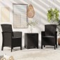 Set Divani da Giardino 3 pz con Cuscini in Rattan PP Grafite Set Divani da Giardino 3 pz con Cuscini in Rattan PP Grafite