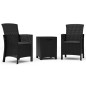 Set Divani da Giardino 3 pz con Cuscini in Rattan PP Grafite Set Divani da Giardino 3 pz con Cuscini in Rattan PP Grafite