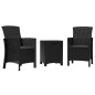 Set Divani da Giardino 3 pz con Cuscini in Rattan PP Grafite Set Divani da Giardino 3 pz con Cuscini in Rattan PP Grafite