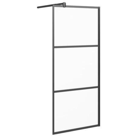 Parete Doccia Walk in 80x195 cm in Vetro Smerigliato ESG Nero