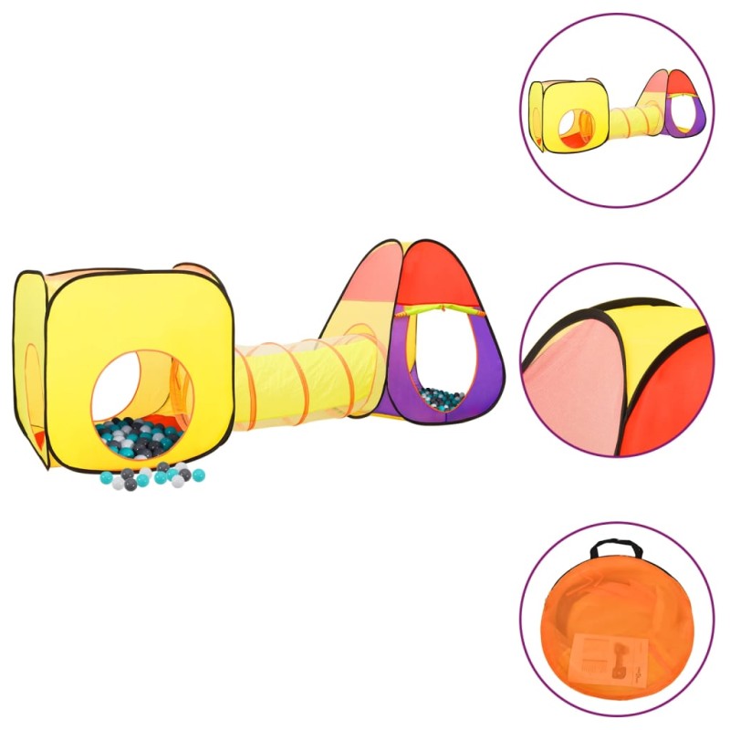 vidaXL Tenda da Gioco per Bambini 250 Palline Multicolore 255x80x100cm vidaXL Tenda da Gioco per Bambini 250 Palline Multicolore 255x80x100cm