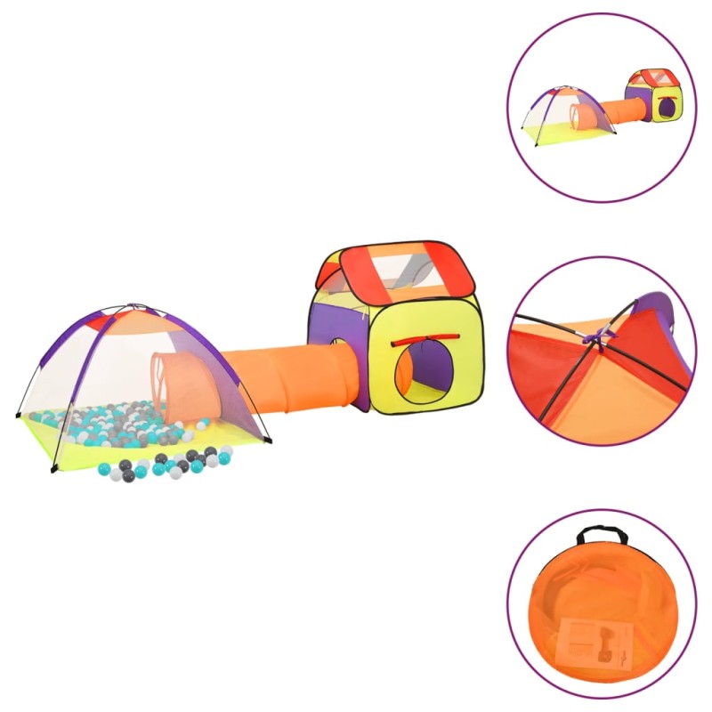 Tenda da Gioco Bambini 250 Palline Multicolore 338x123x111 cm Tenda da Gioco Bambini 250 Palline Multicolore 338x123x111 cm